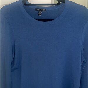 Eileen Fisher Classic Blue Crew Neck Top